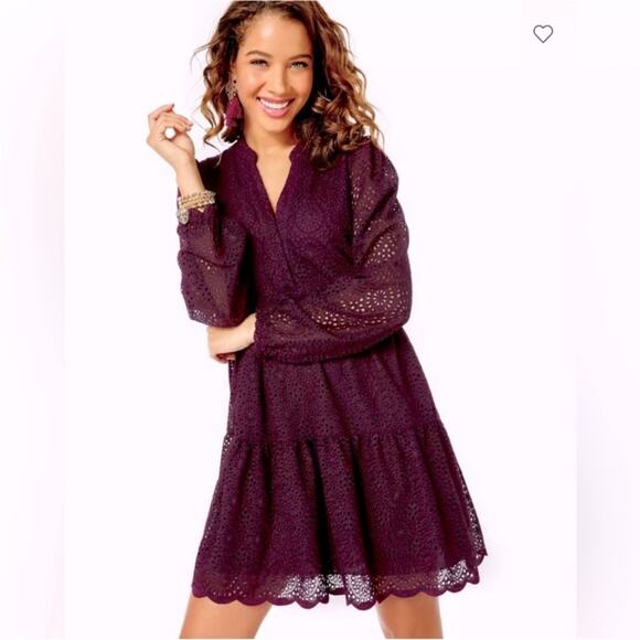 Lilly Pulitzer Winona long sleeve Eyelet Swing Dress - Picture 2 of 16